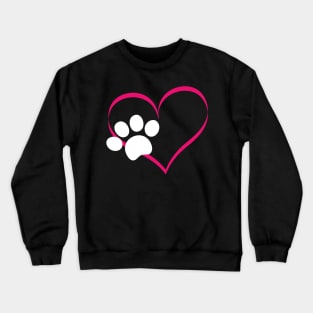 Cute Dog And Cat product With I Love Dogs Paw Print And Heart Crewneck Sweatshirt